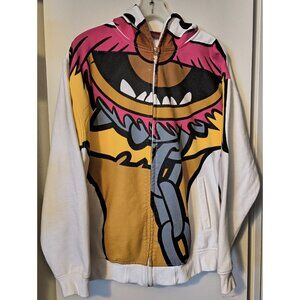 Rare Vtg 1928 for Disney Muppets Animal Full Zip Hoodie Mask All Over Print Sz M